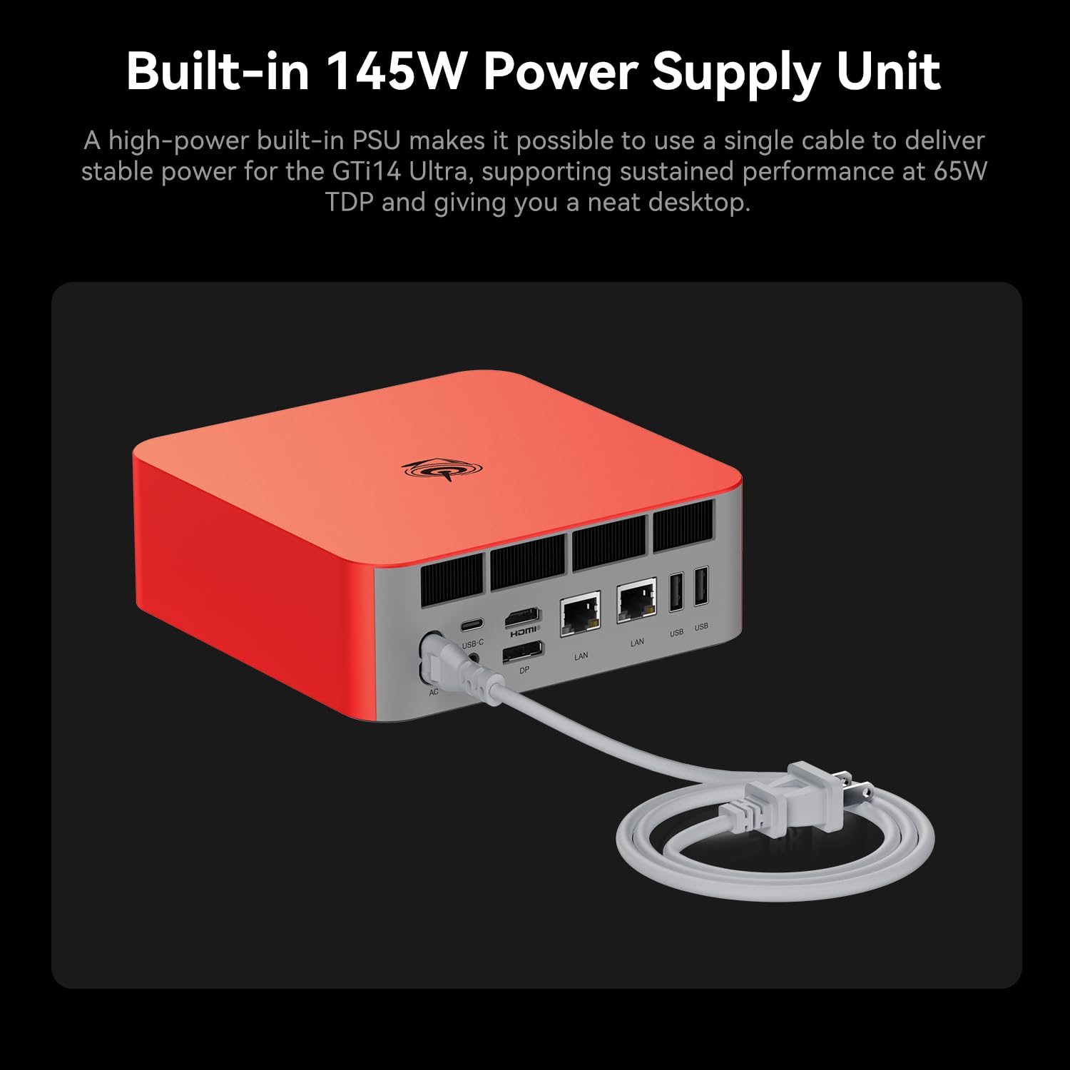 Beelink Mini PC GTi14, Intel Ultra 9 185H (até 5,1GHz) 16C/22T