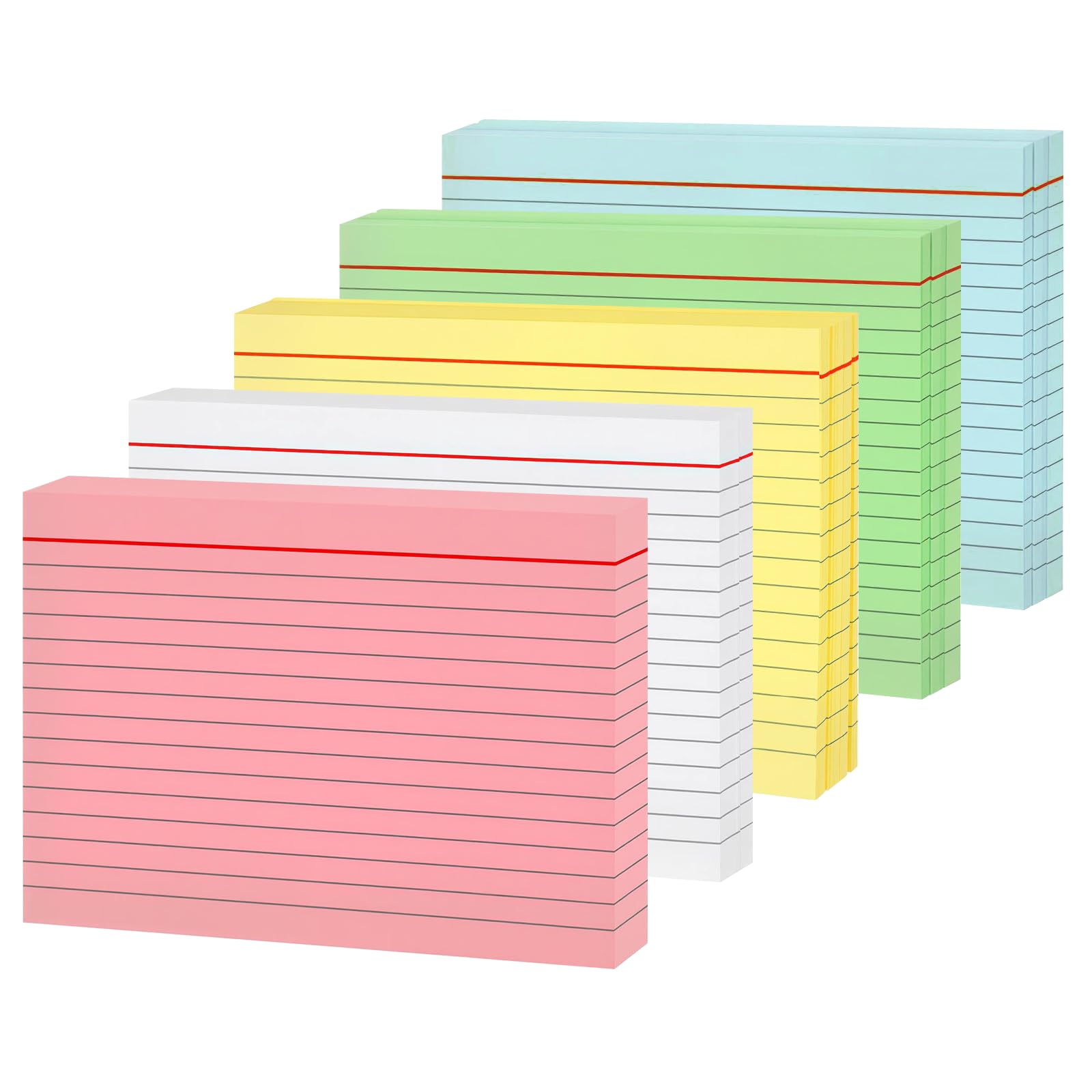 500 Fogli Cartoncini A6 Righe - Schede Multicolore Per Studio E Ufficio 14.8x10.5cm - Foto 7