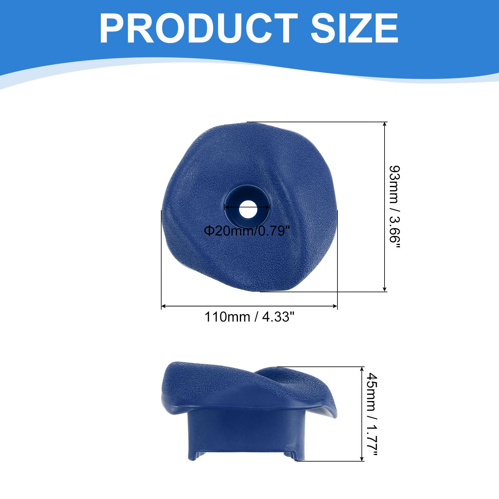 PATIKIL Rock Climbing Holds, 10 Pcs Climbing Rock Wall Grips Play Set Climber Attachments with Single Holes for Playground Accessories Indoor Outdoor Tree Training, Blue-A