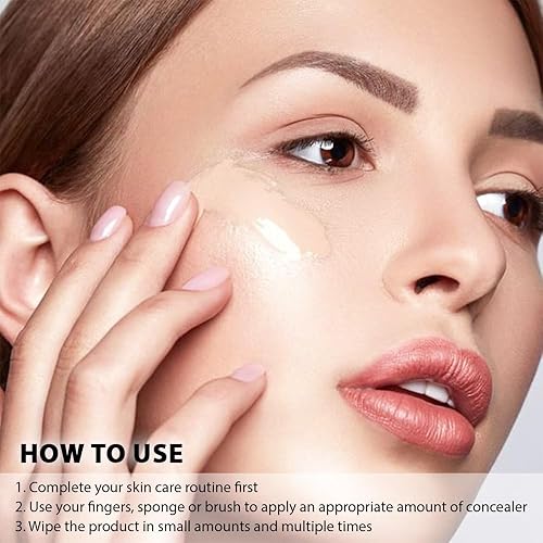 Miniatura 5 de Corrector líquido de cobertura completa para debajo de los ojos para cubrir ojeras, cicatrices, enrojecimiento, manchas, líneas finas, corrector