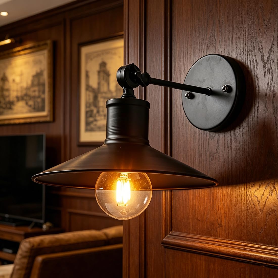 Applique vintage, stile retrò in ferro battuto, illuminazione regolabile verso l'alto e verso il basso, attacco E27, lampada industriale per camera da letto, soggiorno, bar, caffetteria, ristorante,