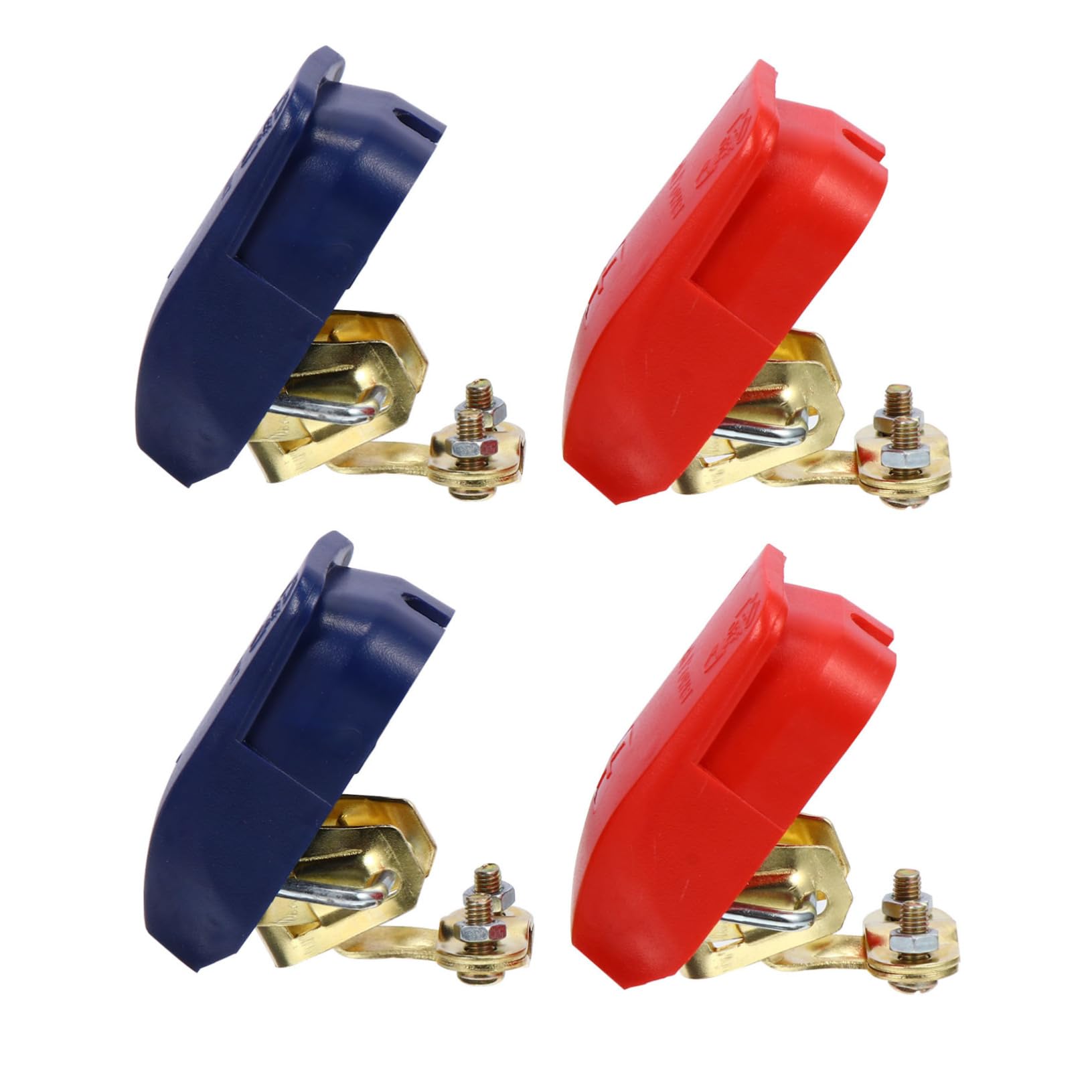 BRIGHTFUFU 2Sets Car Battery Terminal Connector Clamps with Positive Negative Markings Durable and Easy to Install Battery Terminal Caps for Car Applications