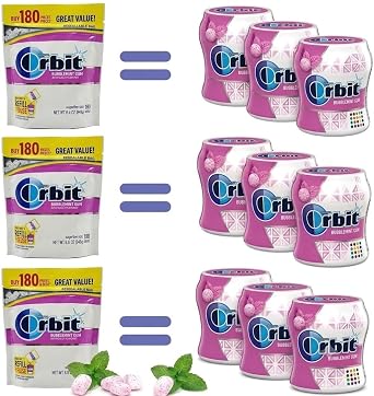 ASSORTIT X Orbit Bubblemint Gum, Sugar Free, 3 Pack, 540 Pieces