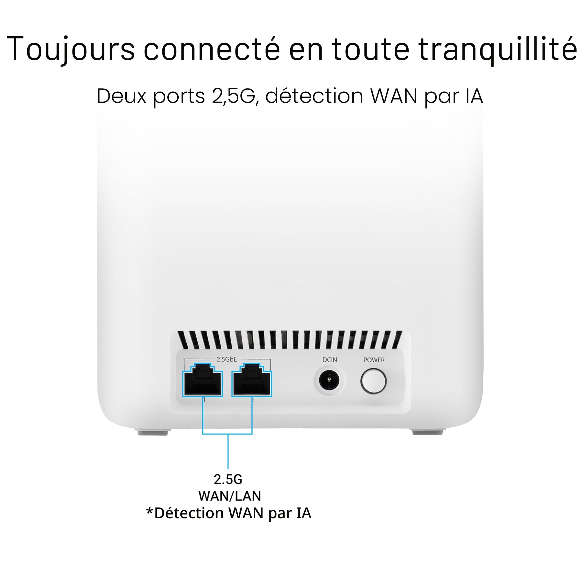 ASUS ZenWiFi BD4 Pack de 3 Système WiFi 7 Mesh Double-Bande 3600 Mbps 720m2 Double Ports 2,5G