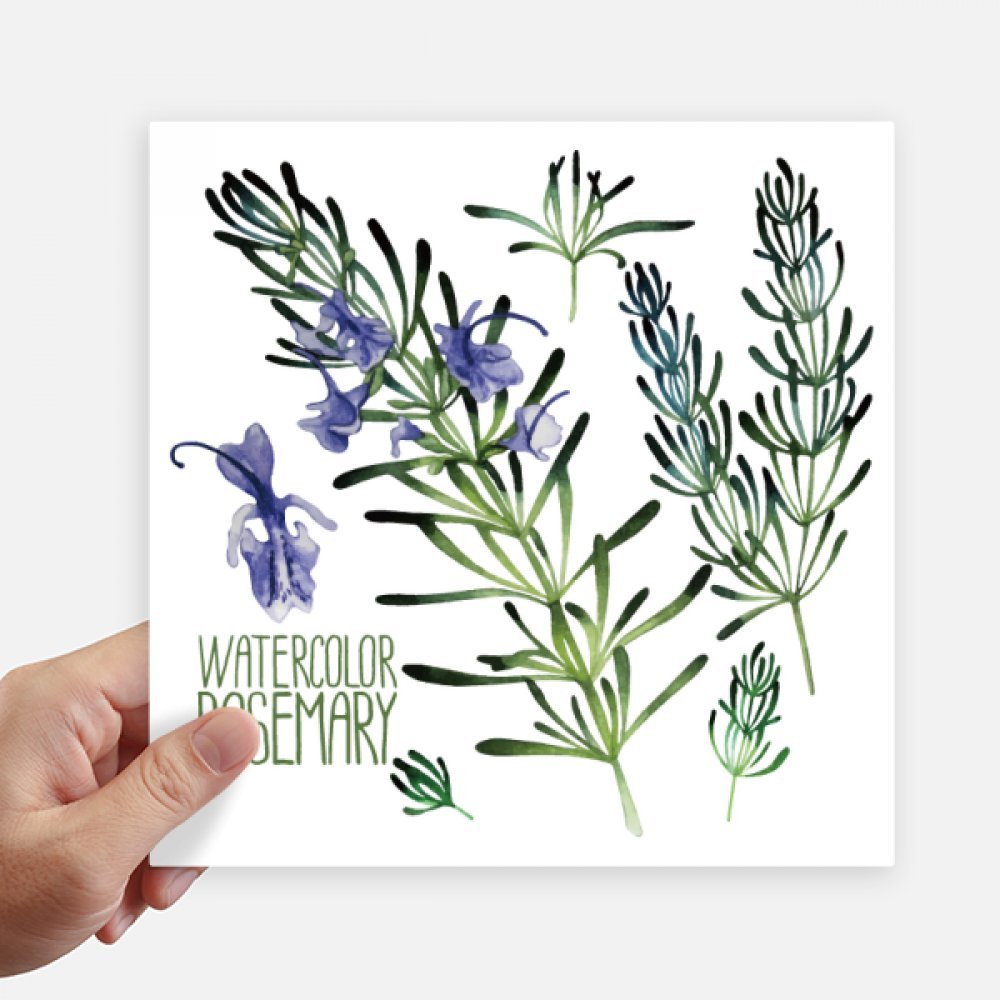 Pegatinas cuadradas de lavanda púrpura acuarela de 20 cm para decorar paredes y maletas 4 uds