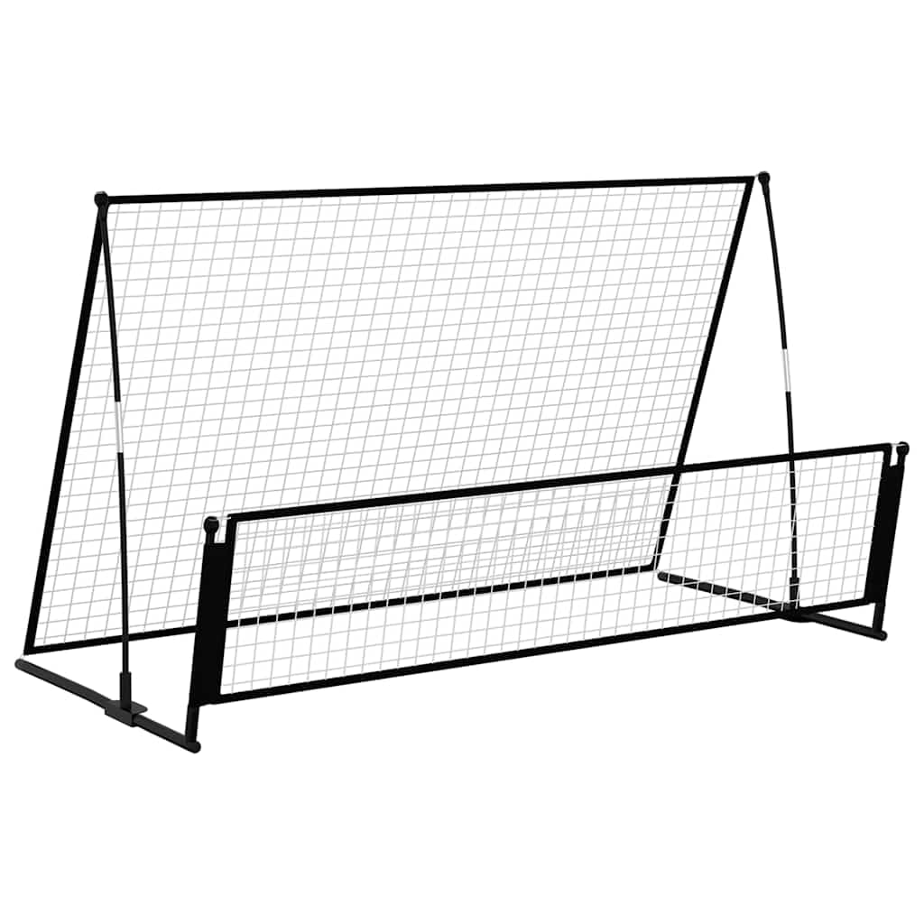 Rebounder - Portería de fútbol (acero, 202 x 104 x 120 cm) | Red de entrenamiento portátil con malla de poliéster, incluye bolsa de transporte