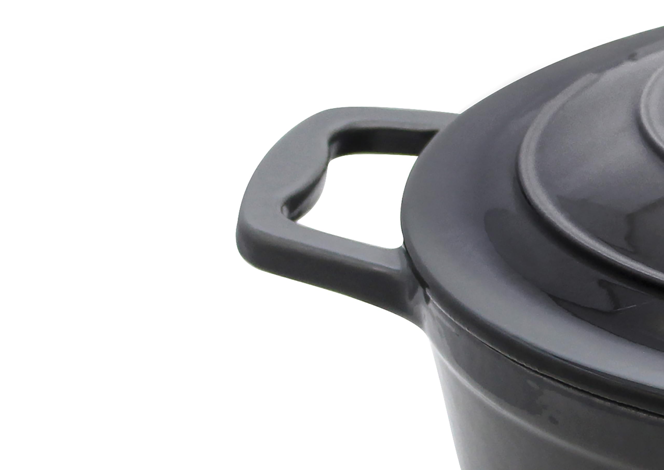 Elo 3382826 casseruola in ghisa smaltata antiaderente bassa con coperchio, grigio classico, adatta al forno, pentola a cottura a induzione, 28 cm, 3 l, 2-4 persone