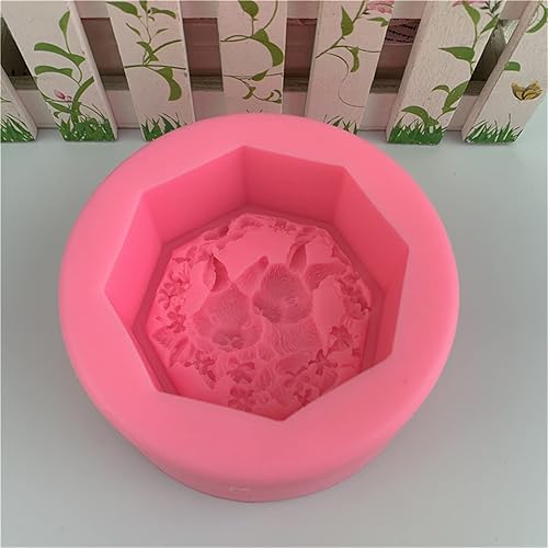 Miniatura 7 de Moldes de jabón de silicona con flores de conejo, fondant, chocolate, caramelo, pastel, decoración, herramientas para hornear, molde de vela, molde