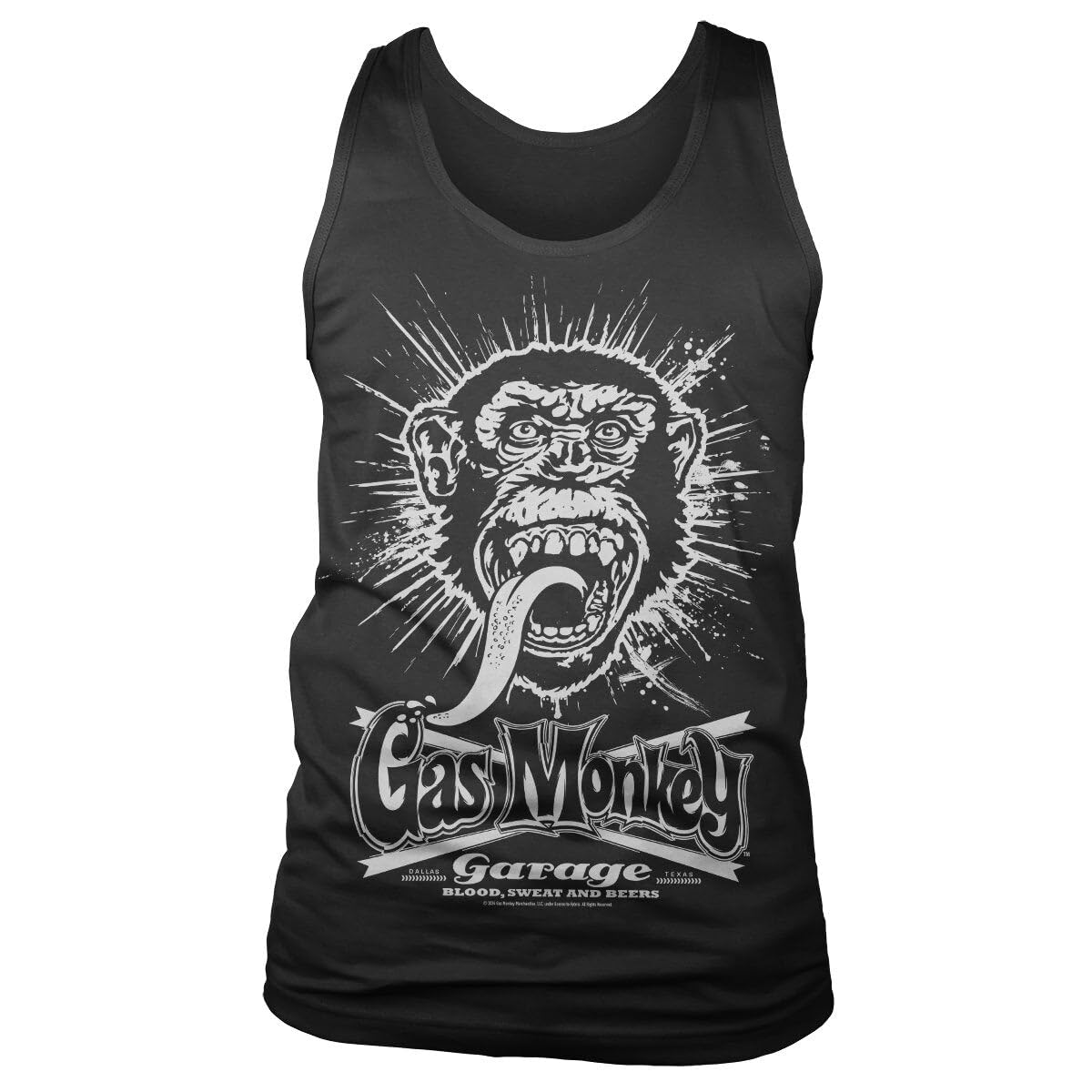 Gas Monkey Garage Unisex Black Officially Licensed Explosion Mens Tank Top Vest (Black), XX-Large