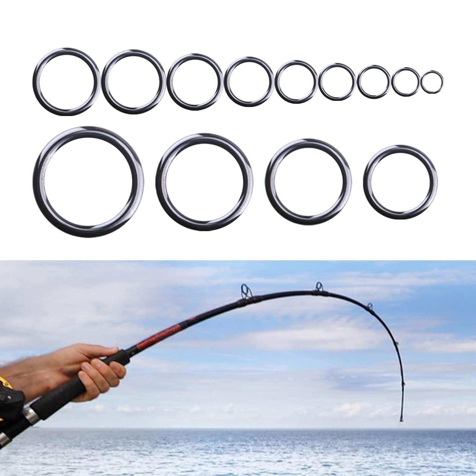 Set Anelli Guida Canne Da Pesca Ceramica Premium Con Kit Di