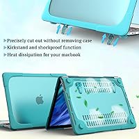 Vista 4 de Teryeefi Funda rígida para MacBook Air de 15 pulgadas M3 M2 2023 2024 [modelo A3114/A2941], resistente protección completa plegable con funda