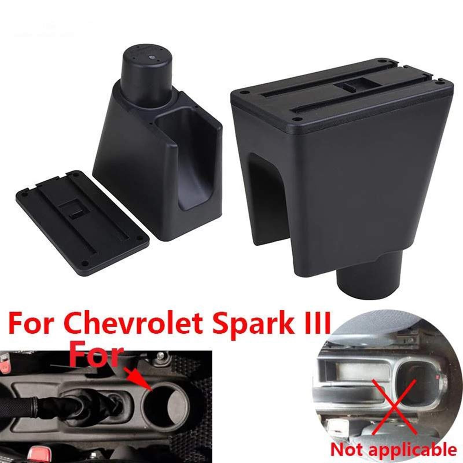 Pasuje do Chevrolet Spark podłokietnik ze schowkiem dla Chevrolet Spark III Aveo T200 schowek w podłokietniku samochodowym części do wnętrza samochodu akcesoria (Material : B2 Black line 7USB)
