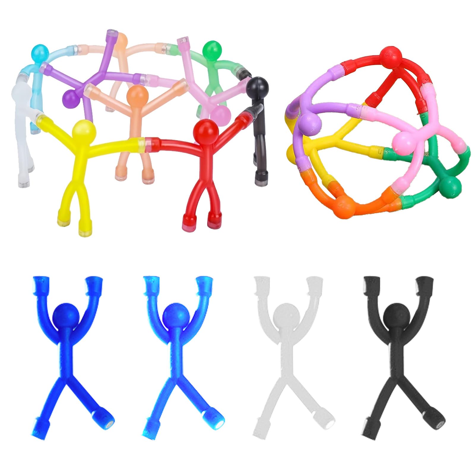 VEGCOO 20 Pieces Magnetic Human Figure Fridge Magnets Set 20 Colors Creative Fun Magnets For Refrigerator Whiteboard Office Home Decoration DIY Art Projects Strong Hold Mini People Magnets
