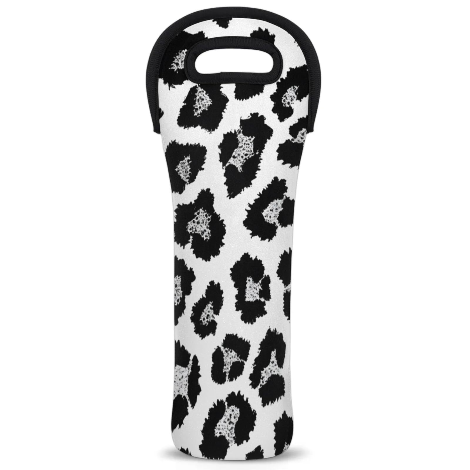 Neoprene Wine Tote Carrier Bag for Wine,Water, Champagne, Beer, Baby Bottles 15.6 x 5.1 Inches, Protective Wine Bag,Leopard Texture Animal