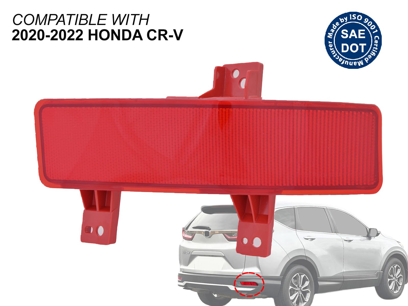 Auto Parts Avenue APA Replacement for Rear Cover Reflector 2020 2021 2022 CR-V Passenger Right Side 34500TLAA11 HO1185118