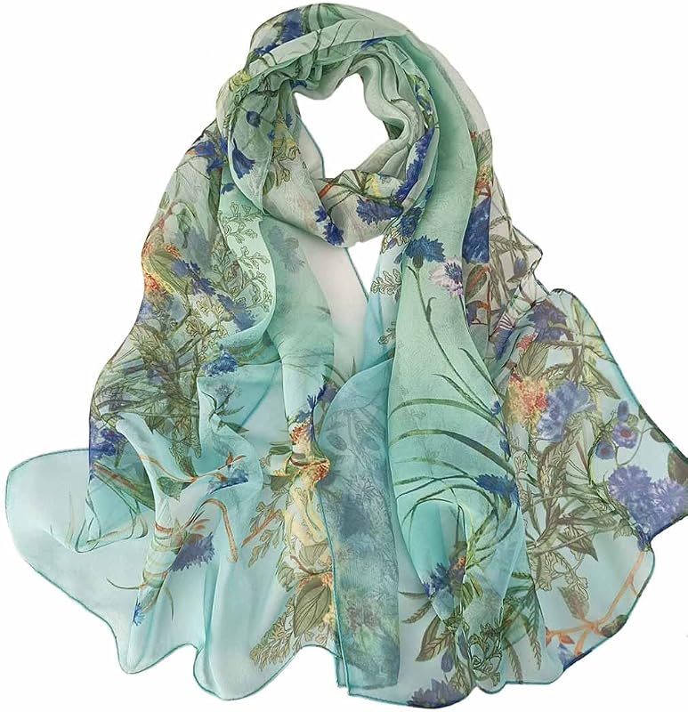 Acotavie Bufandas para mujer, ligeras, a la moda, con estampado floral, bufanda, chal