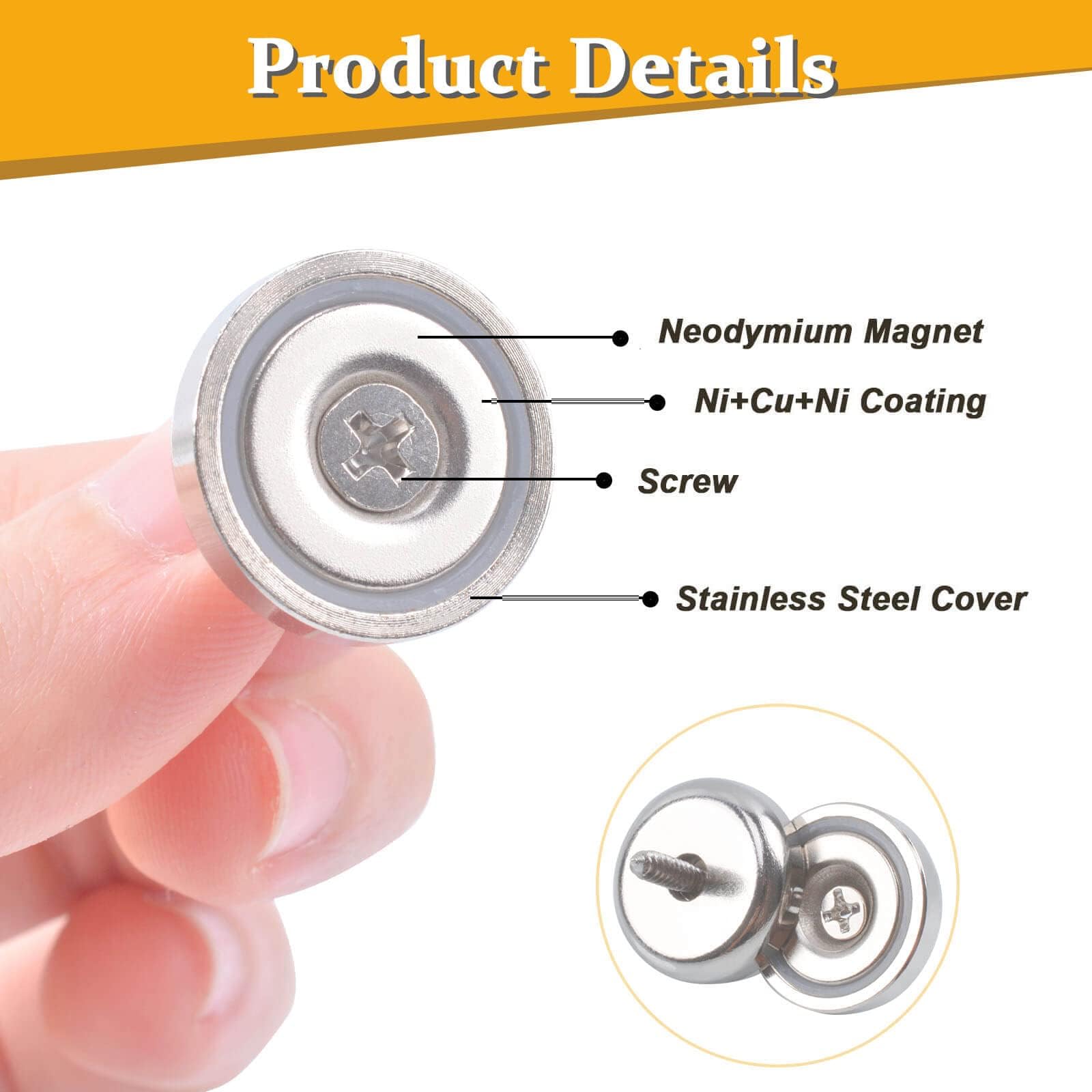 MIN CI 10 pezzi Calamite Potenti Magnete Circolare con Foro Svasato,Calamita Neodimio 25x7mm Piccole Magneti Forati Vite Rondelle Base per Frigorifero Rotonde