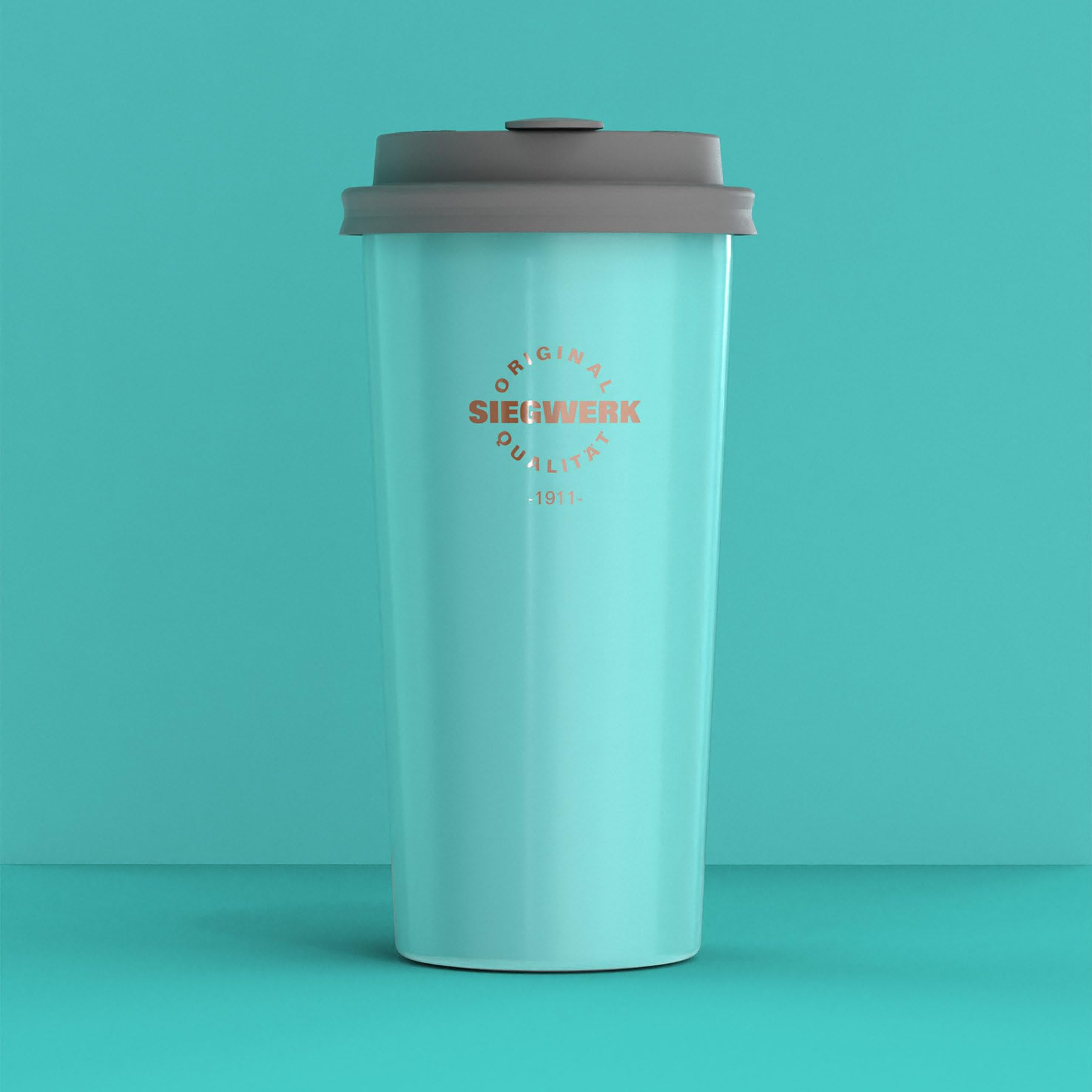 To-Go-Becher, doppelwandiger Edelstahl mit emaillierter Innenbeschichtung, antiallergen, mint