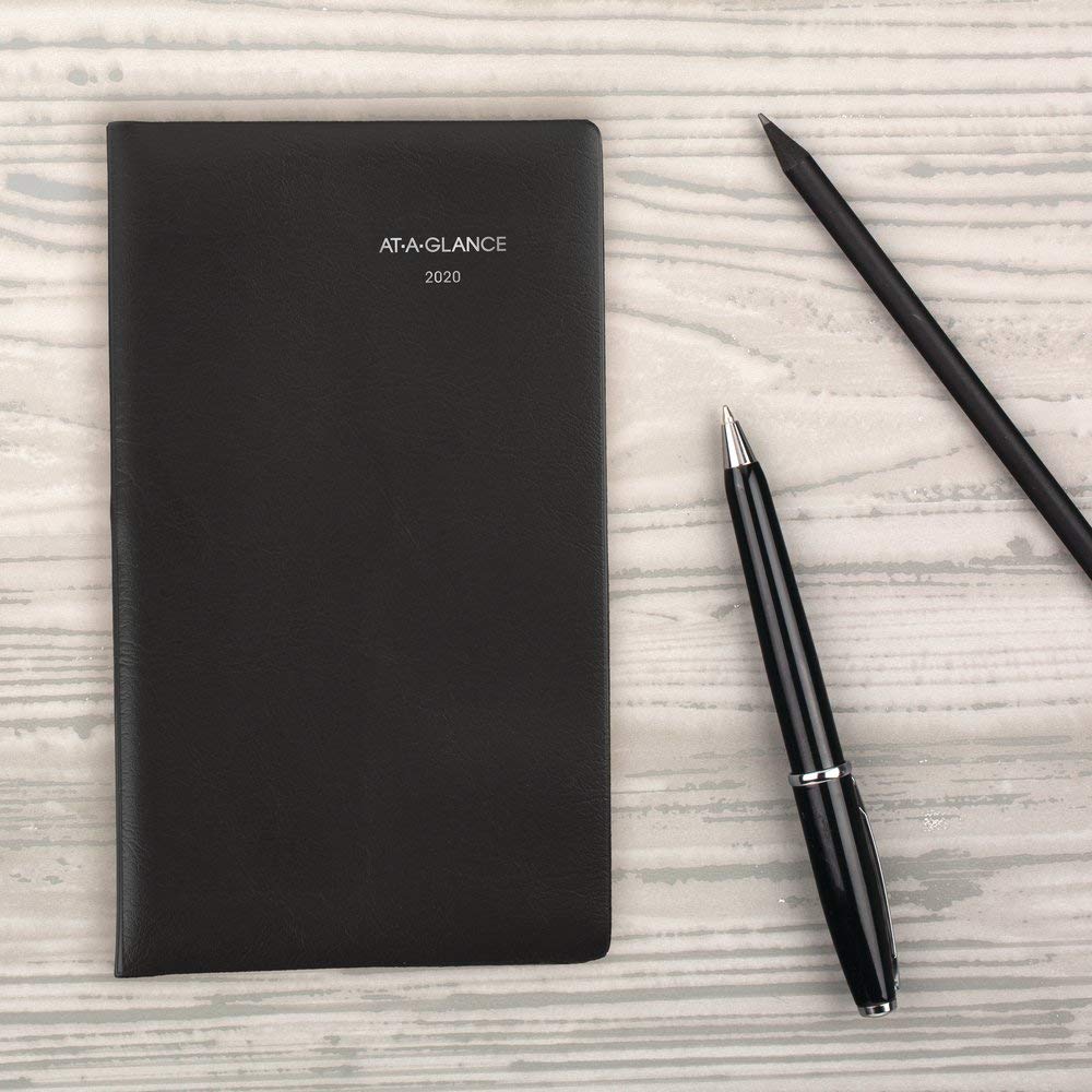 AT-A-GLANCE 2020 Agenda tascabile settimanale, DayMinder, 9,8 x 15,2 cm, nero (SK4800)