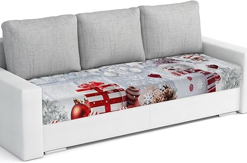 Fundas de cojín elásticas para sofá de Navidad, diseño de muñeco de nieve, seccionalindividualen forma de L, funda protectora para muebles con parte