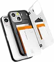 『H08』iPhone13mini用カードパケット付きハードケース/Greige シュリンクレザーカードポケット付きハードケース