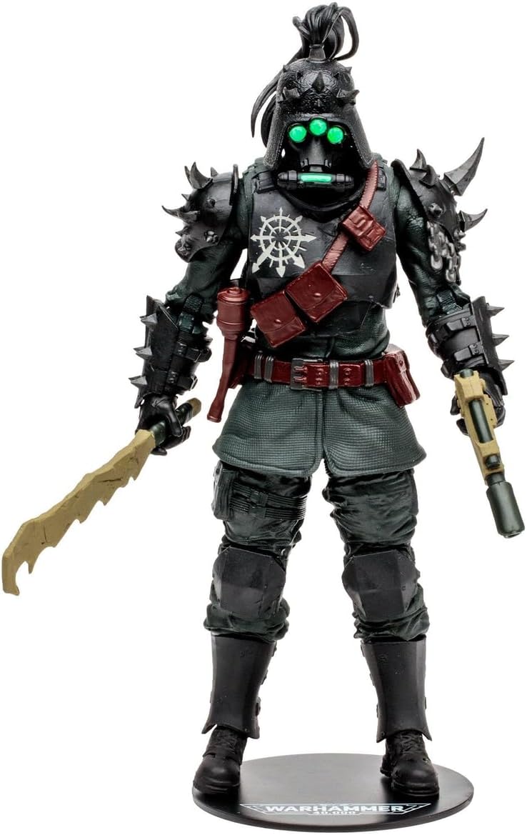 McFarlane Toys, 7-Inch Warhammer 4000 Darktide Traitor Guard Exclusive Action Figure with 22 Moving Parts, Multicolour Collectible Warhammer Figure with Collectors Stand Base â€“ Ages 12+