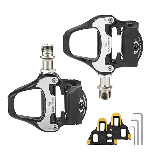 ROCKBROS Road Bike Pedals Lightweight Clipless Bicycle Pedals with Cleats Set Compatible with SPD-SL System