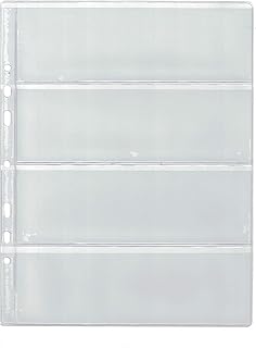 صفحات البوم لحفظ العملات الورقية، حافظات لمحبي جمع العملات، 10 قطع مزودة بـ 4 فتحات تثبيت، ورق حر