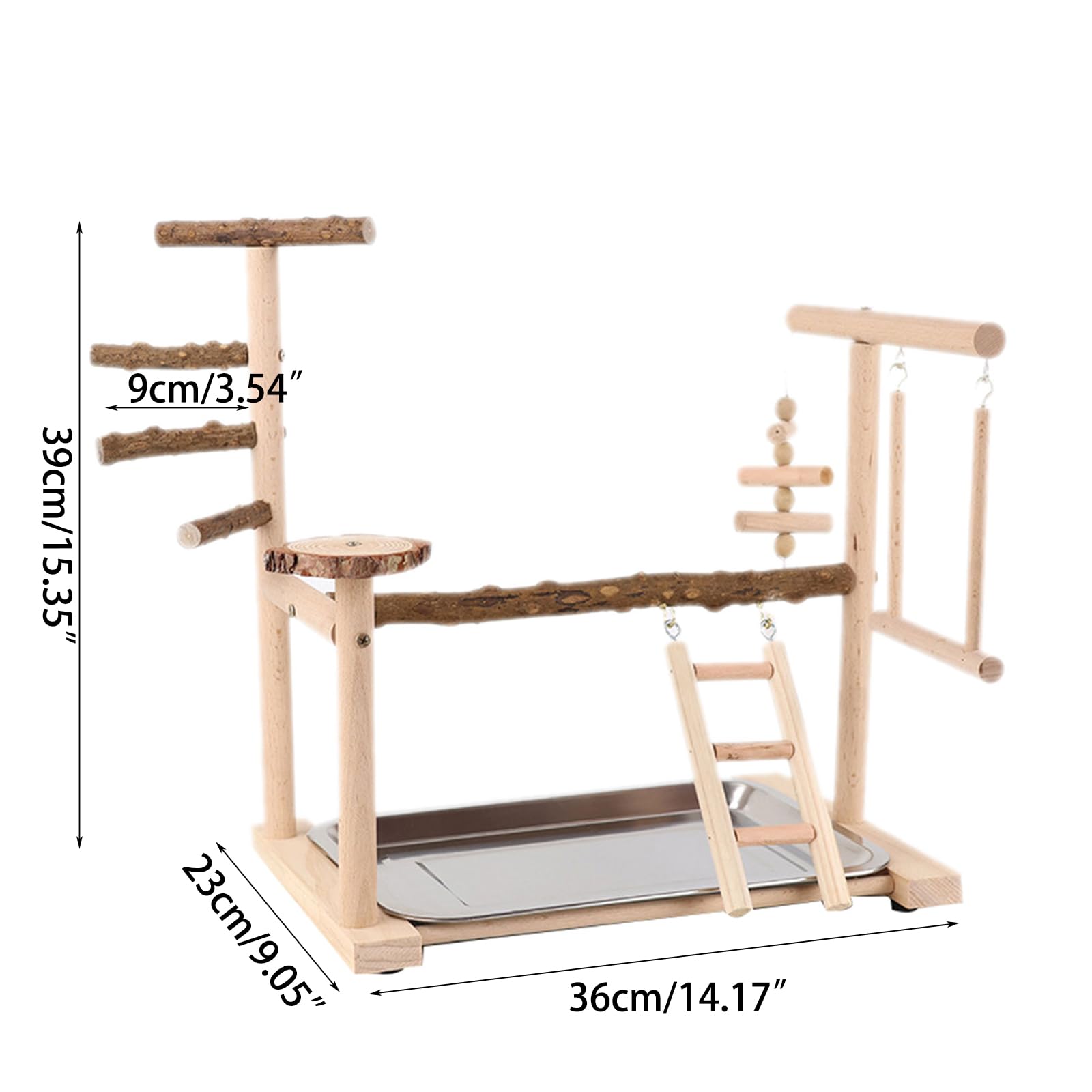 Altalena per Uccelli, Gabbia per Pappagalli, Altalena Park in Legno per Addestramento per Uccelli Piccole Dimensioni Pappagalli Playstand Gym