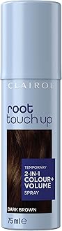 root touch up color + volume 2 in 1 spray dark medium brown, 75ml