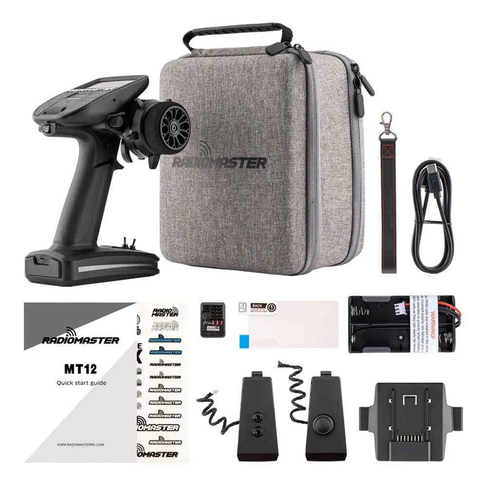 Radiomaster MT12 Surface Radio Controller with Receiver ExpressLRS 2.4G for RC Car Boat(ELRS ER3C-I FCC)