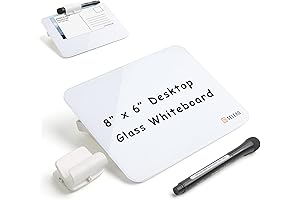 8"x6" Desktop Glass Whiteboard -- The Personal White Board Assistant