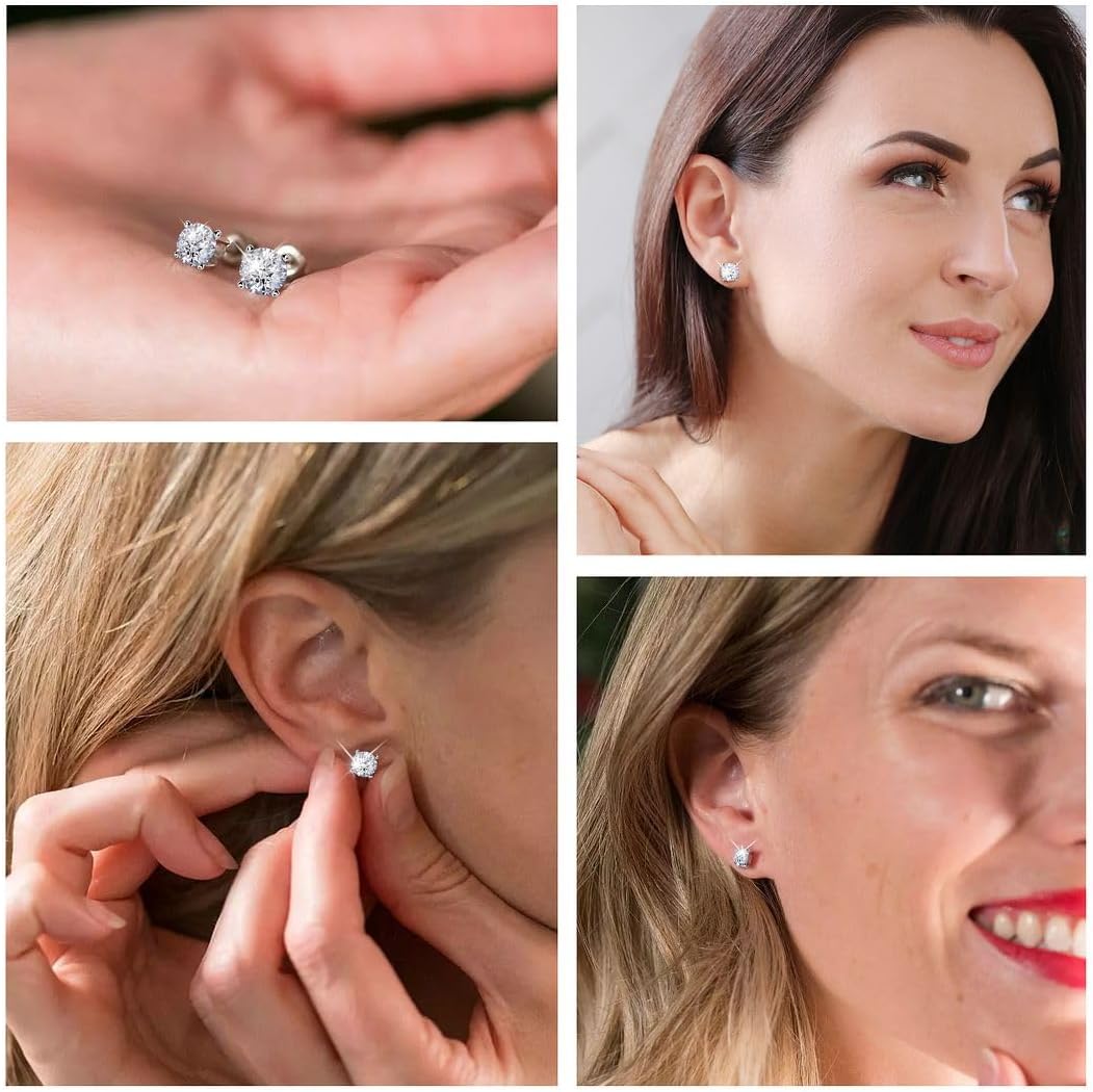 0.5 to 1 Carat Lab Grown Diamond Stud Earrings for Women And Men In Platinum Or Gold G-H SI Anniversary Engagement Jewelry Gifts - Image 2