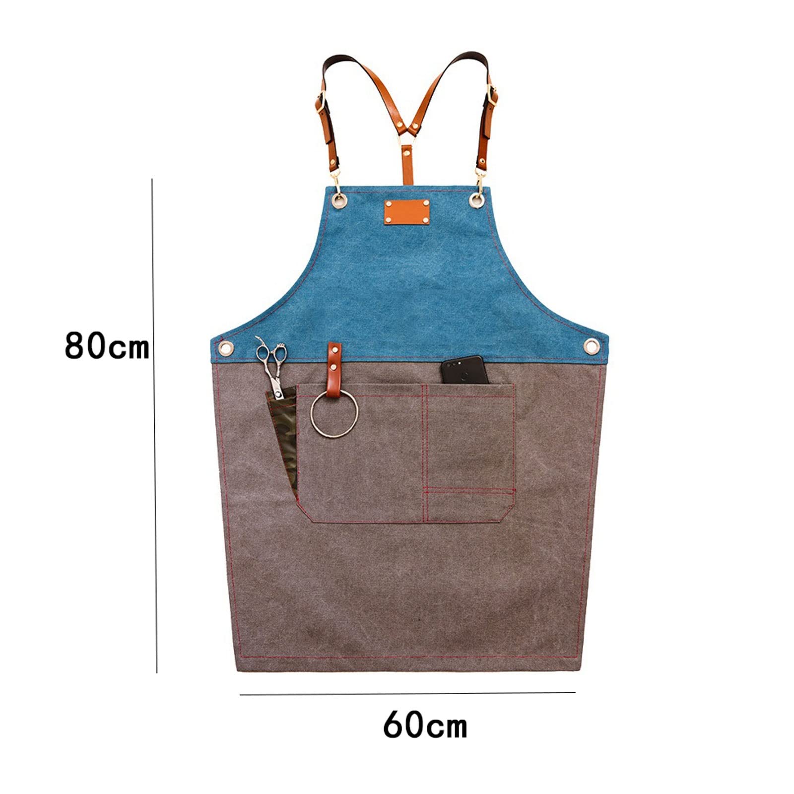 Grembiuli Grembiuli Uomo Donna Abbigliamento da Lavoro Ristorante Bar Sala da tè Camerieri Negozio di tè Negozio di Fiori Pittura Cucina Forno (Grigio.)