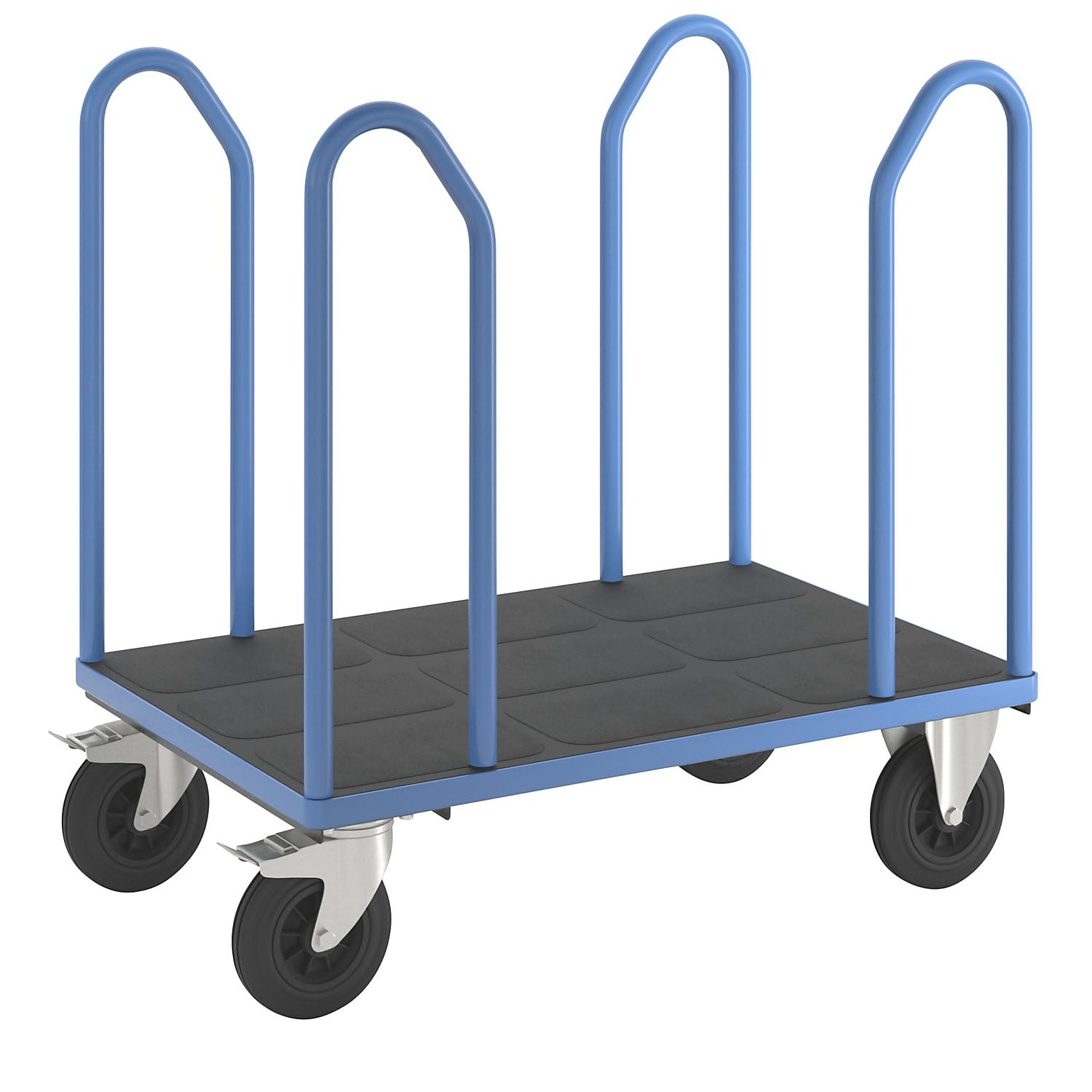 eurokraft | Seitenbügelwagen mit 4 Seitenbügeln | Tragfähigkeit 500 kg | LxB 1050 x 700 mm