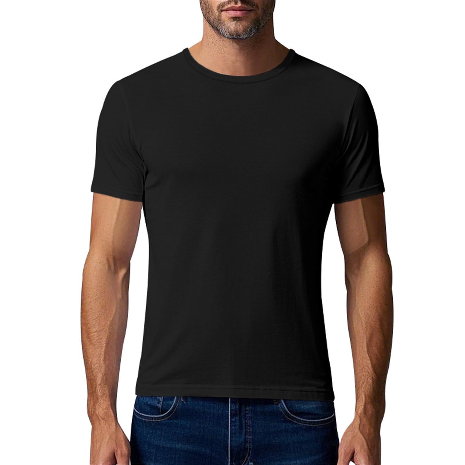 Quick Dry Shirts for Men Short Sleeve Crew Neck Mesh Breathable Slim Fit Casual T Shirt Summer Workout