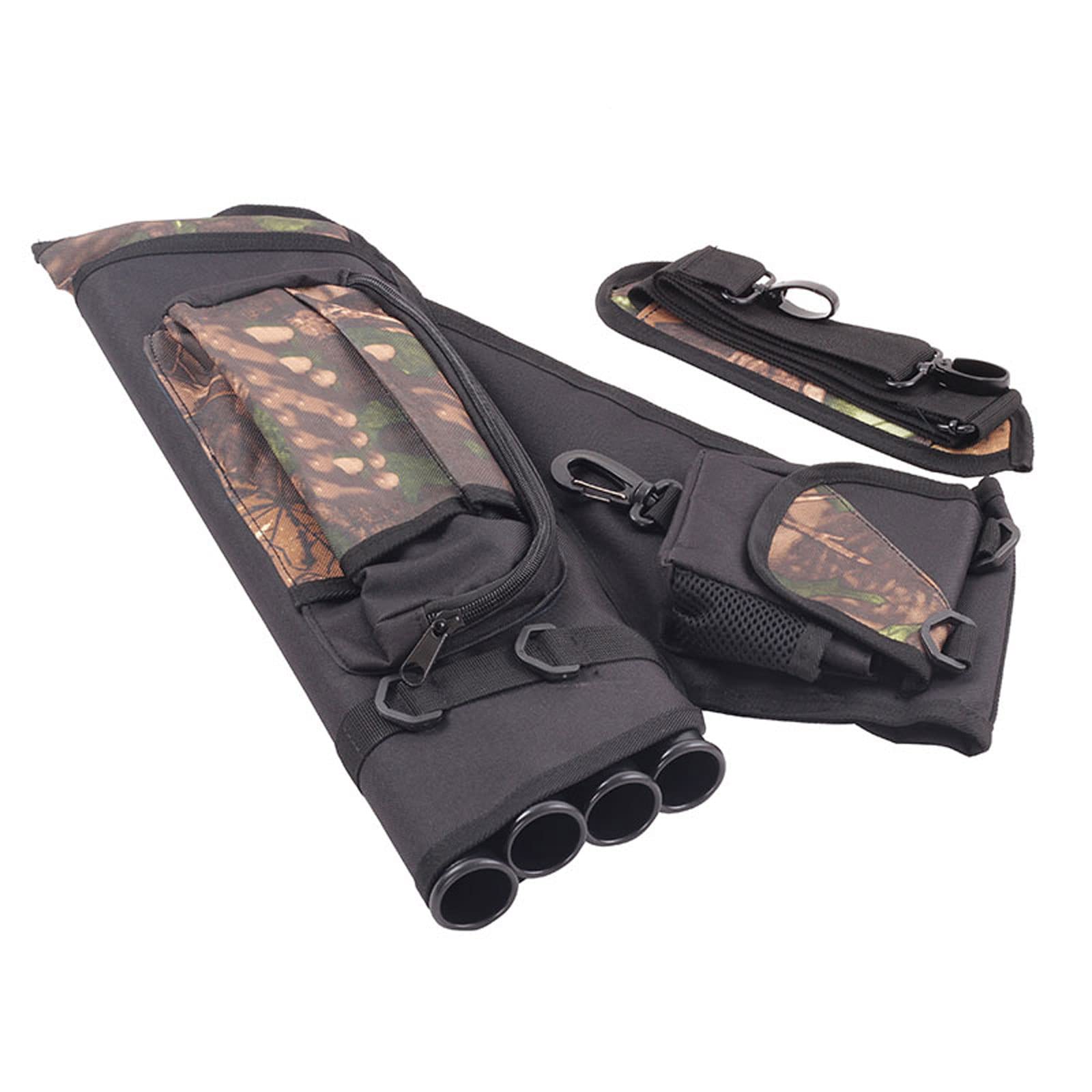 Multi-use Archery 4 Tube Back Hip Arrow Quiver Waist With Adjustable Belt Hunting Target Shooting Arrow Field Quiver Training Shooting Target Archery Quiver Can Hold Takedown Bow Practicing Adults