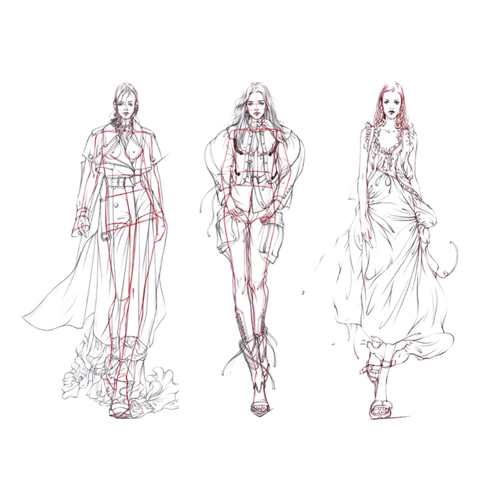Lineal-Set for Modezeichnungsvorlagen, weibliche Nähmuster, humanoide Muster, Design, Kleidung, Messen von Kurvenlinealen for das Zeichenset,Lineale