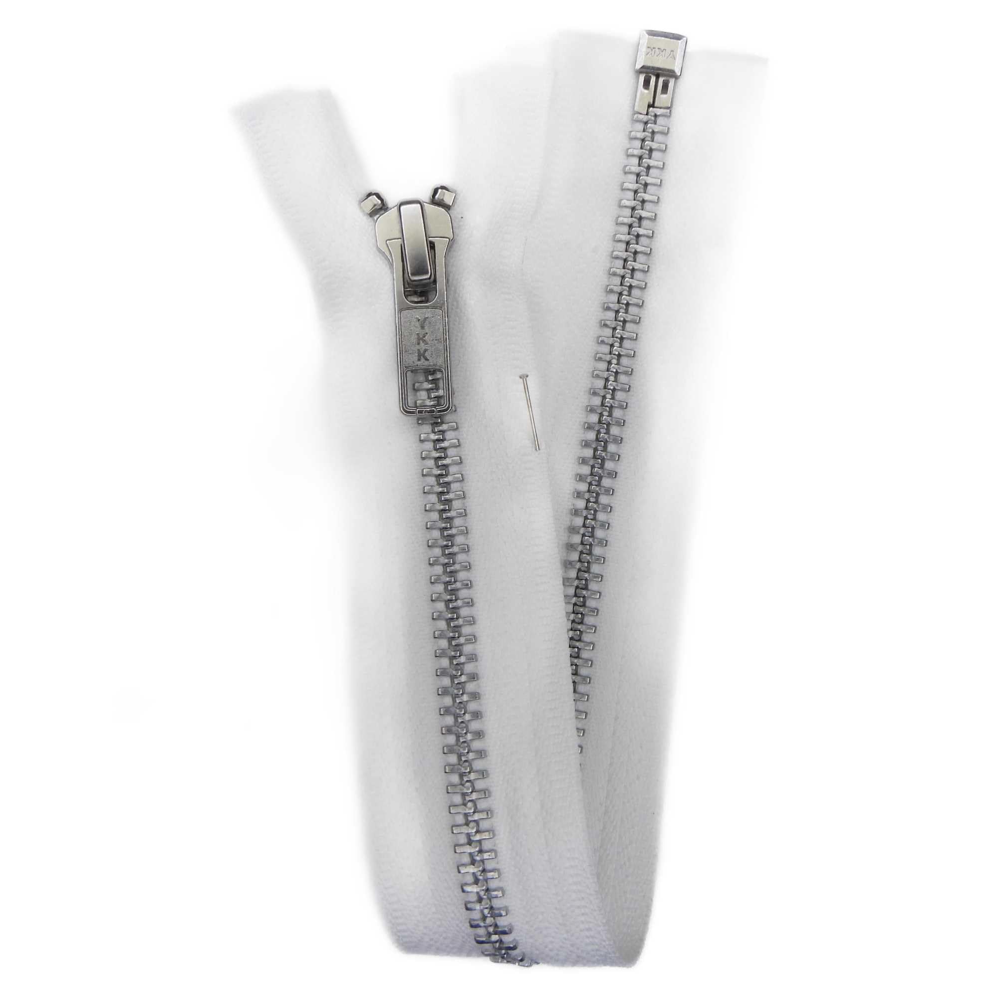 White Metal Silver Zips 10-30 Inch 25-76cm Open Ended Coat Bag Buy 1 Or 2 813D, 35cm 14 Inch, 1