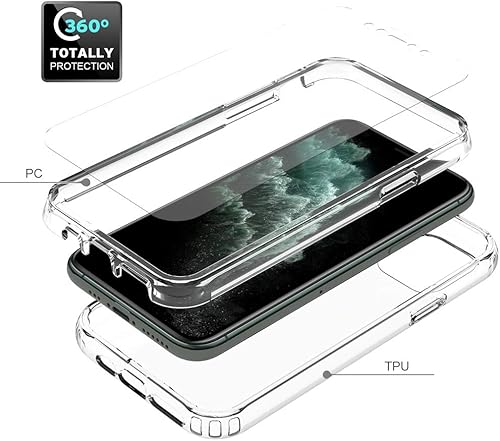 Miniatura 2 de Funda protectora de parachoques sólido de cristal resistente de 360 con protector de pantalla para iPhone 11 Pro (5.8 pulgadas) - Transparente