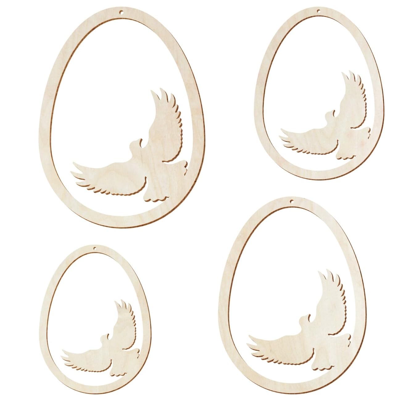 V1 - Uova di Pasqua con motivo in legno di betulla naturale, decorazione per Pasqua, motivo uovo di Pasqua, altezza 47 cm