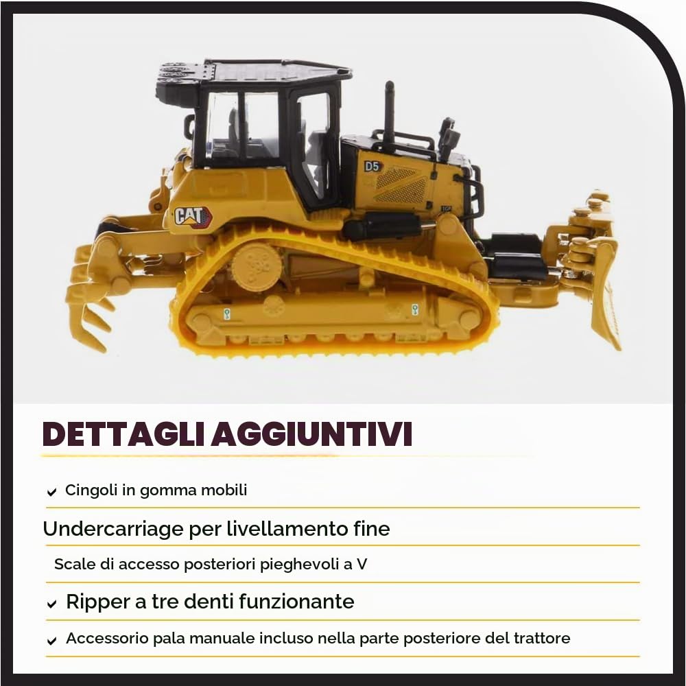Caterpillar Diecast Masters 85953 - Bulldozer Lama Pieghevole D5 LGP, Scala 1:87, dai 14 Anni in su