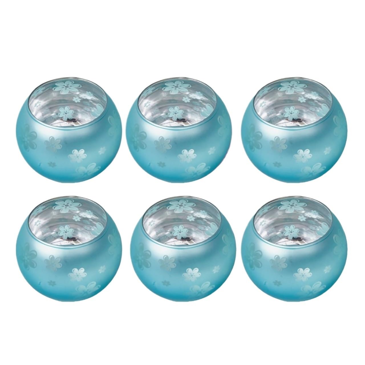 6pcs Glass Candlestick Cup Romantic Mercury Star Plating Tealight Candle Holder For Wedding Birthday Party Dinner Decoration for Weddings, Birthdays(6Pcs Color5)