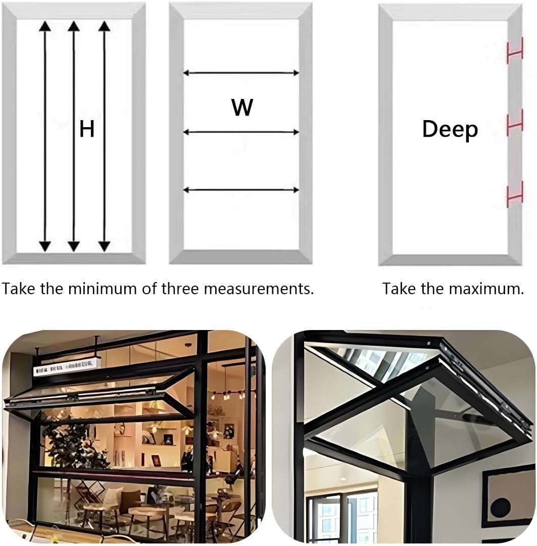 Folding Sliding Double Hung Windows With Bottom Frame,Folding-Sliding Concession Window With Lock Custom For Food Truck,Vending Stand,Customizable Aluminum Mobile Home Windows(24x27in/61x69cm)