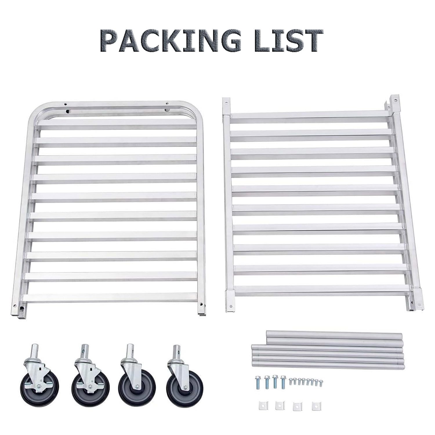 Scaffale mobile in alluminio a 20 ripiani con 4 ruote, perfetto per panetteria, cucine domestiche e commerciali, ideale per ristoranti, pizzerie e catering