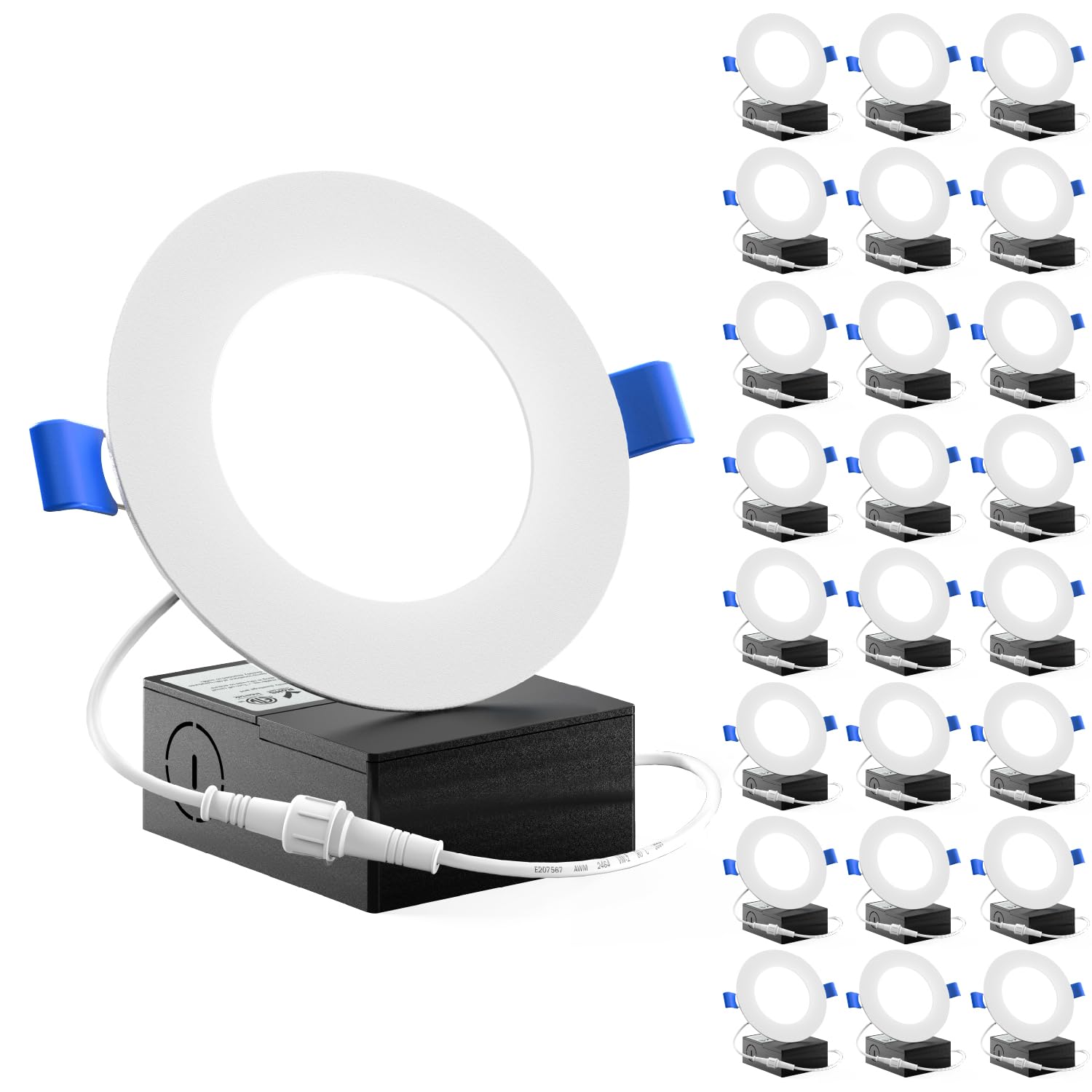 Sponsored Ad - Sunco 24 Pack 4 Inch Ultra Thin LED Recessed Ceiling Lights Slim, 6000K Daylight Deluxe, Dimmable 10W, Canless Wafer Thin with Junction Box.