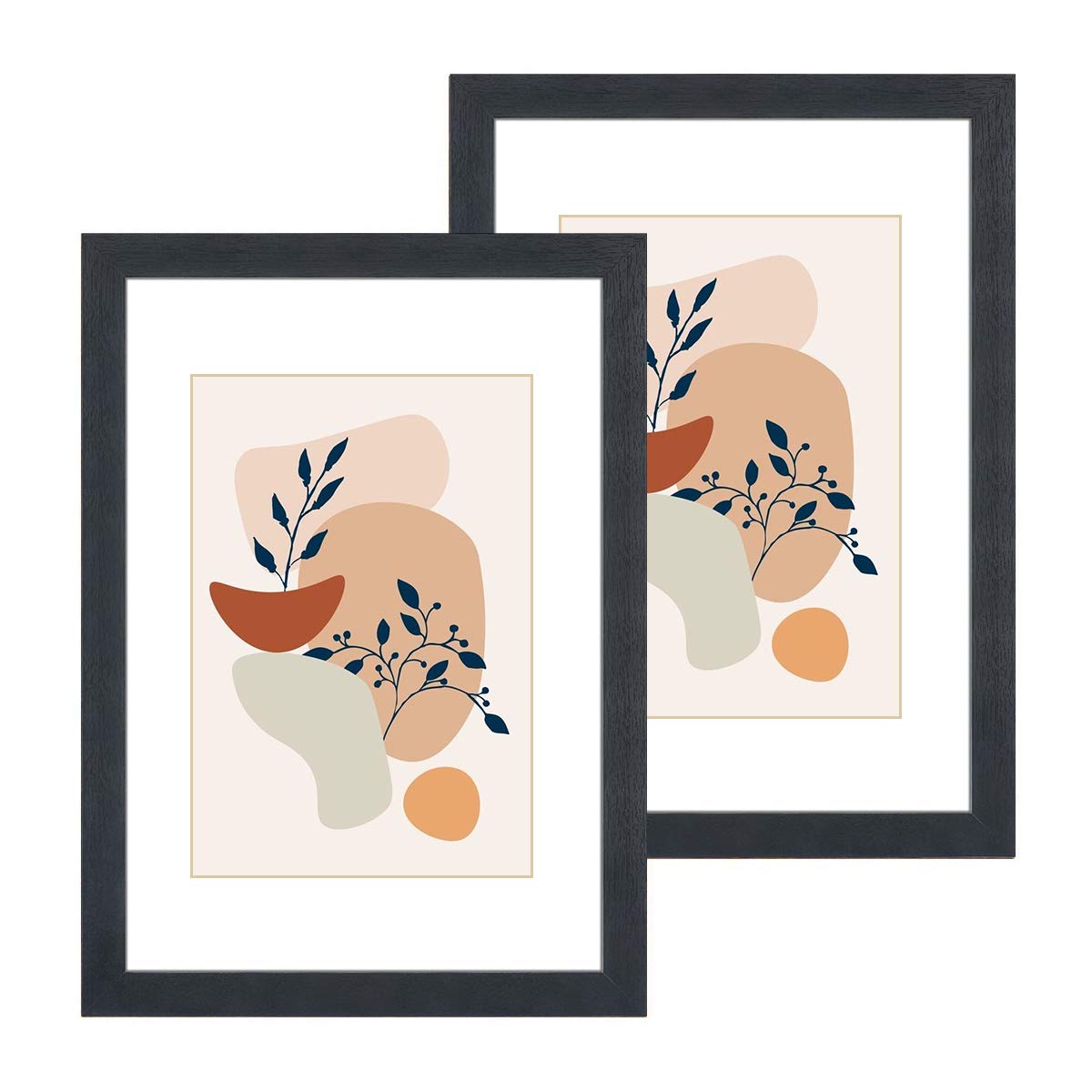 Buy NUOLAN A3 Photo Frame Black Wood Pattern Set of 2 with Mats for A4 picture or Certificate