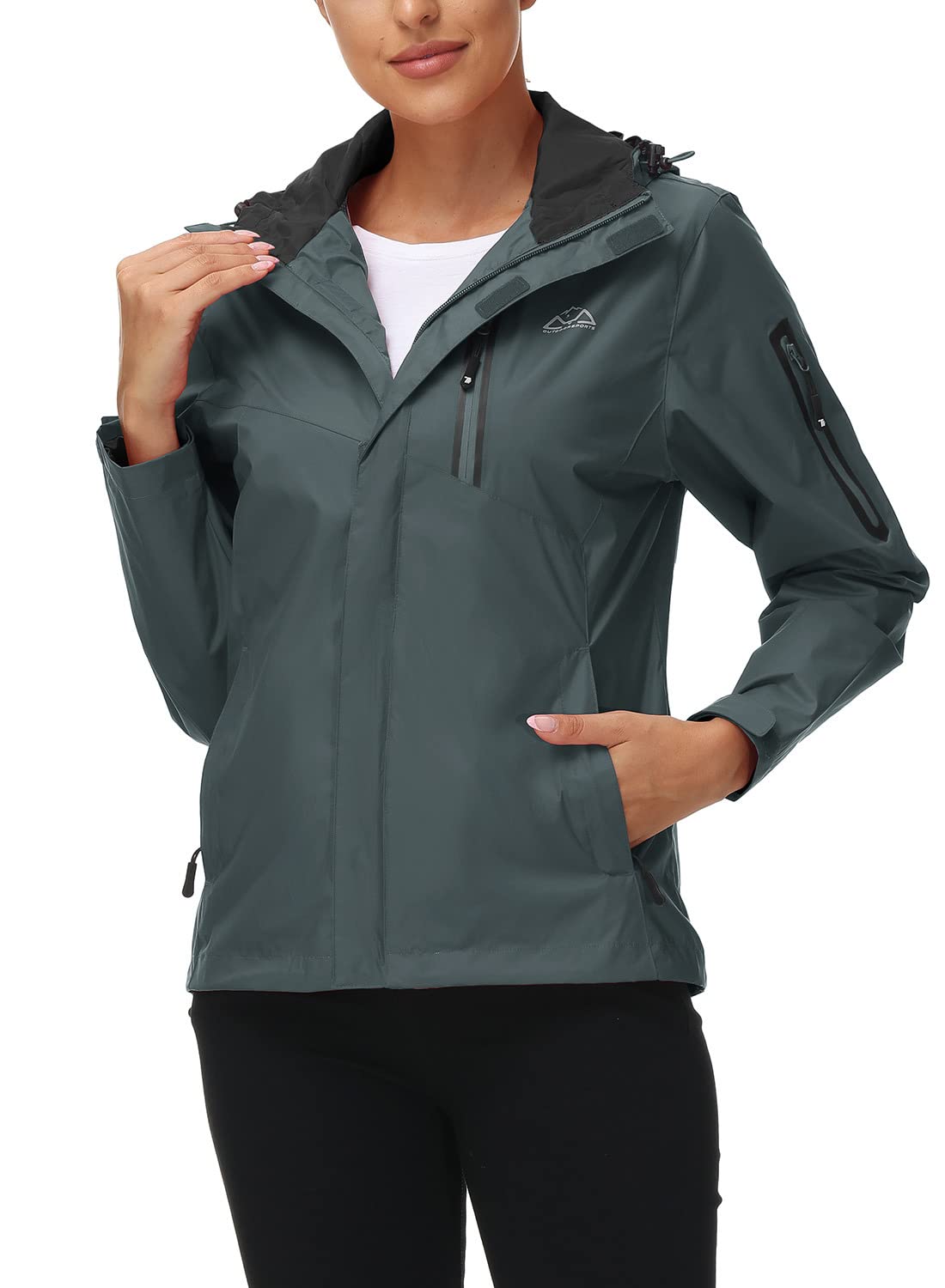YSENTO Chubasquero para mujer, impermeable, transpirable, chaqueta ligera de entretiempo con capucha