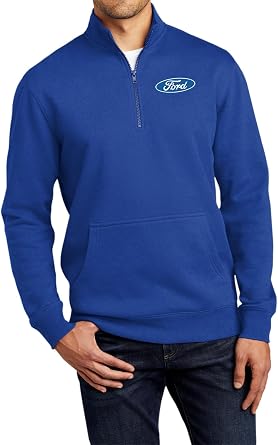Ford Oval Chest Print 1/4 Zip Fleece Sweatshirt