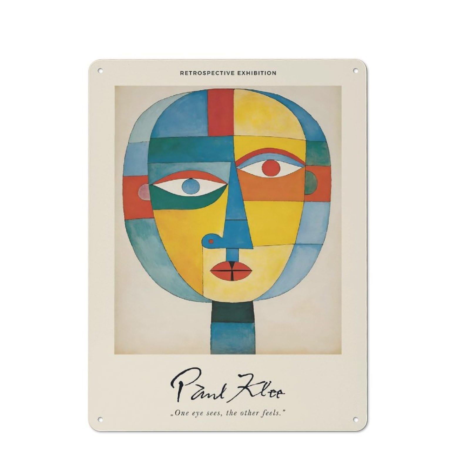 Junmoney Style-22 Vintage Tin Sign 40X30cm With Paul Klee Face For Garage Or Workshop, For Metal Sign Collectors, For Cafés, Pubs And Restaurants